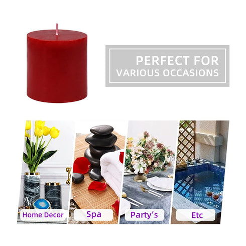 3 Inch Red Pillar Candle...