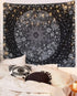 Neasow Bohemian Tapestry Wall Hanging,Black and White Floral Tapestry with Dotted Daisy Medallion Print Bedroom Boho Hippie Home Decor, 60×80 inch...
