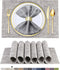 BETEAM Placemats Set of 6 Woven Vinyl Placemat for Dining Table Washable Wipeable Kitchen Place Mats Durable Indoor Outdoor Table Mats -01 Smoky G...