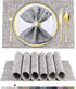 BETEAM Placemats Set of 6 Woven Vinyl Placemat for Dining Table Washable Wipeable Kitchen Place Mats Durable Indoor Outdoor Table Mats -01 Smoky G...