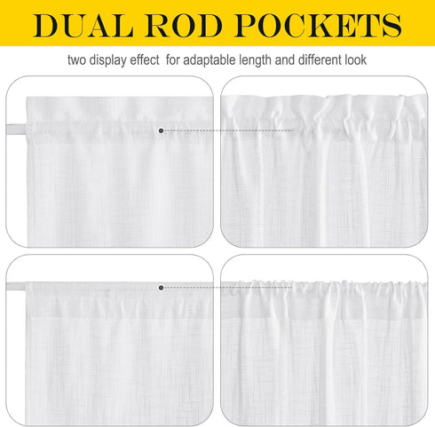 NICETOWN Sidelight French Door Panel, Linen Textured Look Translucent Privacy Side Light Sheer Front Door Curtain Including Tieback, 30 inches Wid...