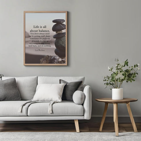 Posterizer 1 pcs-Life is All About Balance-positive daily reminder-Motivational & Inspirational Art-Decor for Home & Office- UNFRAMED Wall Art...
