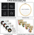 Nuberlic 4 Pack Mushroom Embroidery Kit for Beginners, Starters Cross Stitch Needlepoint Kits for Adults with Stamped Pattern (1 Embroidery Hoops,...