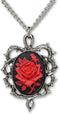 Gothic Red Rose Cameo In Thorns Pendant Necklace...