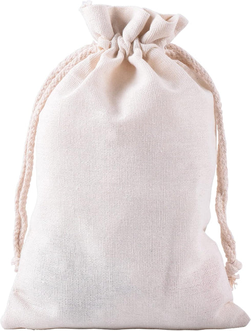 Sansam Muslin Drawstring Gift Bags, 8x12'' Reusable Thicken Natural Cotton Sachet Bags, Overlocking Edges Spice Bags for Jewellery and Crafts, Che...