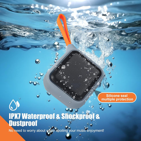 Waterproof Portable Bluetooth Speaker with 8W Big Sound, Small Wireless Speaker Subwoofer,20H Playtime, BT 5.3, Support TF Card, TWS for Bicycle, ...