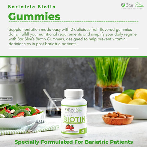 Bariatric Vitamin Biotin Gummies - Specially Formulated Gummy Vitamin for Patients After Weight Loss Surgery - Easy to Digest and Great Tasting Fr...