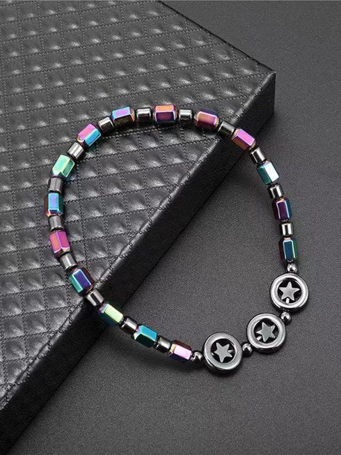 choice of all 5Pcs Hematite Bracelets for Women Hematite Bracelet Circle Star Laser Anklet Promote Metabolism Pain Relief Anklet...
