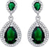 EVER FAITH Women's Austrian Crystal Cubic Zirconia Tear Drop Dangle Earrings Emerald Color Silver-Tone...
