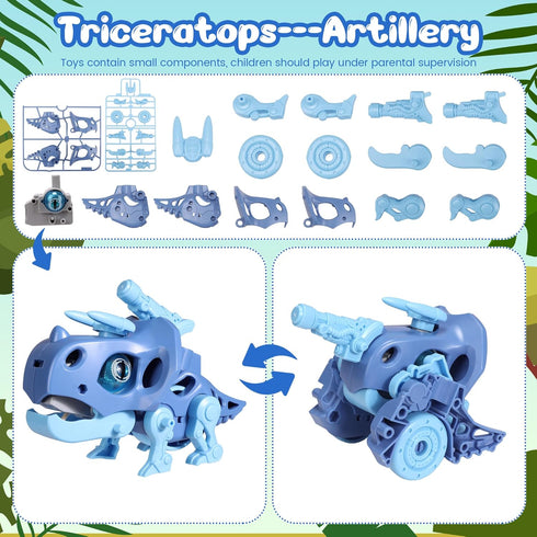 Robot Dinosaur Toys Triceratops Transformed into Ground Chariot Transforming Toys Take Apart Dinosaur Toys - Gift Toys for boys 5 6 7 8 9 Years Ol...