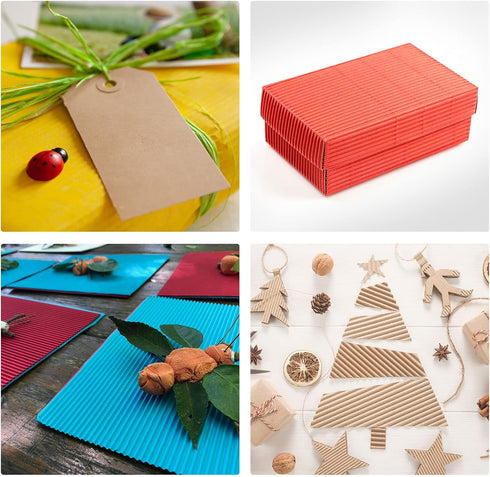 MECCANIXITY Corrugated Paper Sheets 25pcs 11.8-inch x 7.87-inch Red Cardboard for DIY Craft...