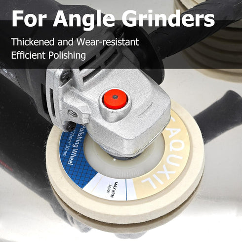 5PCS Wool Polishing Wheel Disc 4.5" x 7/8", Wool Felt Disc Buffing Wheel for Angle Grinder, Polishing Pad for Metal Marble Glass Ceramic, Fine Woo...