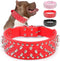 Epesiri Adjustable Wide Spiked Dog Collar, Mushroom Rivet PU Leather Cat Dog Collars, Durable Spike Studded Pet Collar for Small Medium Large Bree...