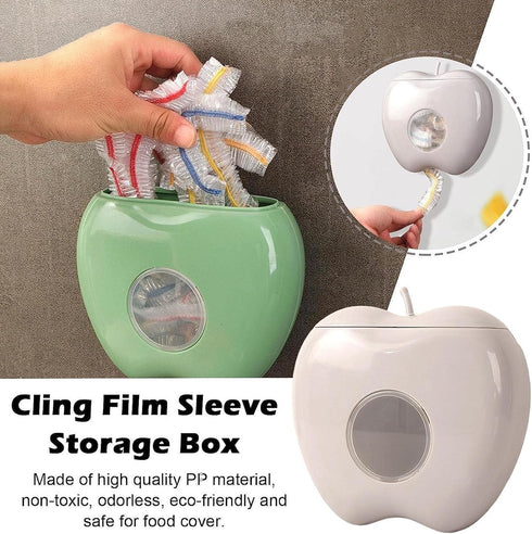 2024 New Thickened Cling Film Sleeve Storage Box With 200pcs Plastic Wrap, Plastic Food Wrap Bag Storage Organizer, Multifunctional Wall-Mounted K...
