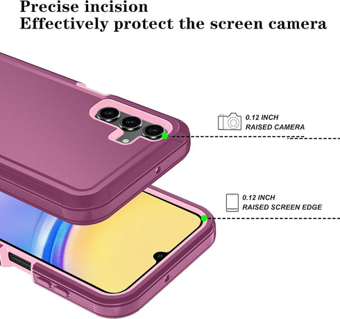 Qinmay Phone Case for Samsung Galaxy A25 5G Case with HD Screen Protector, Samsung A25 5G Case Durable Shockproof 3-Layer Cover for Galaxy A25 5G ...