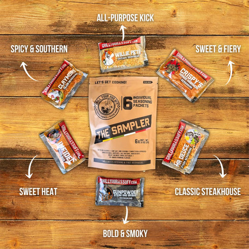 Grill Your As* Off Sample Pack Spices and Seasonings - (6 Pack) BBQ & Grill Seasoning for Beef, Steak, Burgers, Pork & Chicken - MSG & Gluten Free...