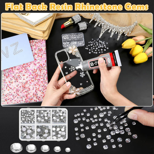 B7000 Rhinestone Glue, B-7000 Jewelry Glue,B7000 Glue Clear with Precision Tip,Super Adhesive Fabric Glue for Jewelry Craft Gem Cell Phone Repair ...