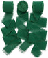 Chiffon Ribbon, 3 Rolls Dark Green Handmade Fringe Chiffon Silk Ribbon 1.5" x 7Yd Ribbons Set for Wedding Invitations,Christmas, Bridal Bouquets, ...