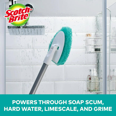 Scotch-Brite Extendable Tub & Tile Scrubber Kit, Includes 1 Handle and 3 Non-Scratch Scrubber Pads...