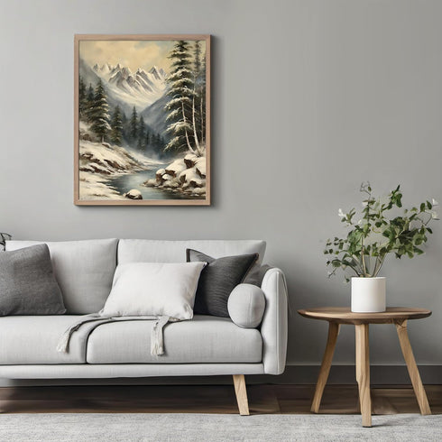 Posterizer 1 pcs-beautiful snowy scenary in winter -10-Landscape & Nature Art-GIft for Men Women Teens-Living Room Bedroom Decor- unframed wall ar...