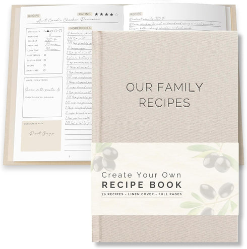 Blank Recipe Book To Write In Your Own Recipes - Family Cook Book Journal Notebook With Recipe Templates To Create A Personalized Cookbook - Table...