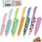 HAUSHOF Kitchen Knife Set, 12-Piece Colorful Knives Set with 6 Sheaths, Non-Stick Coated Stainless Steel Fruit Pattern Blades for Slicing, Dicing&...