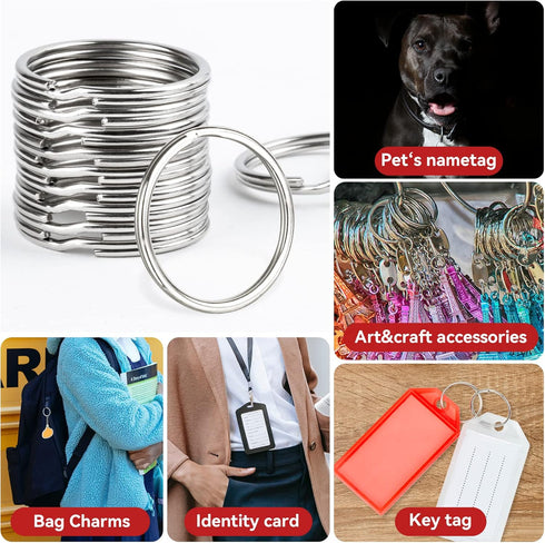 MAQIHAN 100pcs Key Ring - Metal Key Chain Ring for Keychain of Home Car School Office DIY Crafts Dog Ring and Other Keys Attachment 1 Inch....