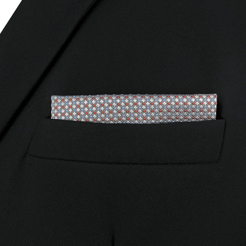 S&W SHLAX&WING Mens Pocket Square Patterned Multicolor Grey Blue Handkerchiefs Large Size...