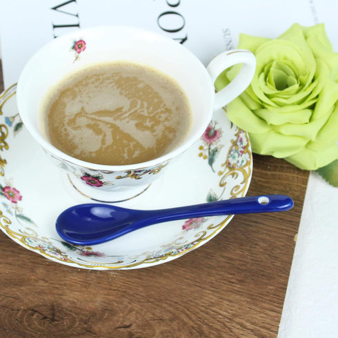 4.8” Ceramic Spoon Small Coffee Spoon Stir-stirring Spoon Asian Ceramic Spoons for Coffee Tea Yogurt Sauce Sugar Salt and Desserts Demitasse Espre...