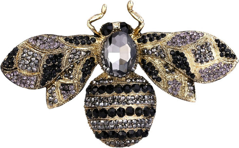EVER FAITH Rhinestone Crystal Honeybee Insect Brooch for Women...