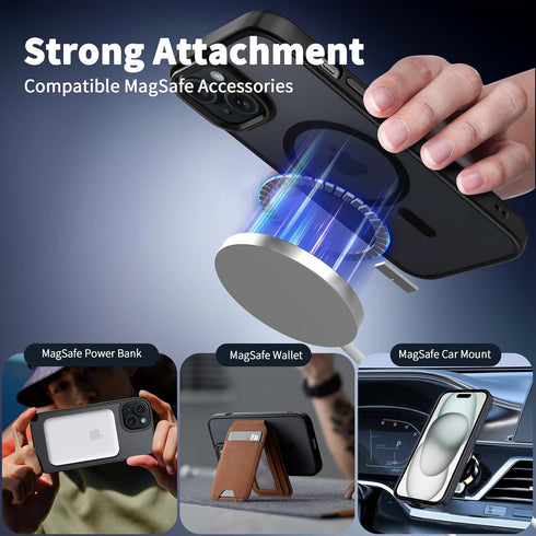 CACOE Magnetic Case for iPhone 15 2023 6.1 inch-Compatible with MagSafe & Magnetic Car Phone Mount,Anti-Fingerprint TPU Thin Phone Cases Cover Pro...