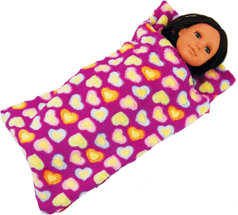 THE QUEEN'S TREASURES 18 Inch Doll Accessories, Set of 2 Soft Sleeping Bag Bedding (1 Pink and 1 Purple), Compatible with American Girl...