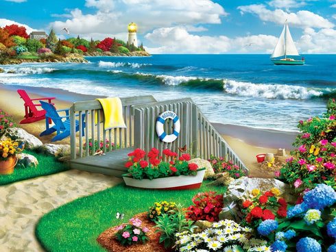 Masterpieces 300 Piece EZ Grip Jigsaw Puzzle - Coastal Getaway - 18"x24"...