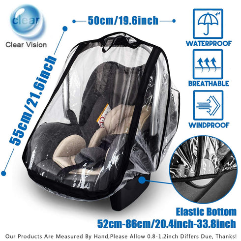 Car Seat Rain Cover,Food Grade EVA,Universal Car Seat Rain,Waterproof, Windproof Protection,Protect from Dust Snow,Rain Cover Features Quick-Acces...