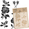 NAKLEO DIY Reusable Plastic Stencil - 15x21cm / 5.8” x 8.3” - Rose Flower Bloom - Art Craft Wall Painting Pattern Template Scrapbooking Decoupage ...