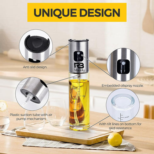 Oil Sprayer for Cooking 100ml, Olive Oil Sprayer Mister Portable Glass Cooking oil sprayer, Oil Mister for Air Fryer, Oil bottle Sprayer for Kitch...