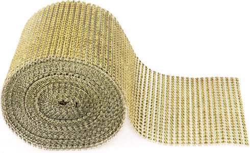 Super Z Outlet Sparkling Rhinestone Mesh Ribbon for Event Decorations, Wedding Cake, Birthdays, Baby Shower, Arts & Crafts, 4.75" x 10 Yards, 24 R...