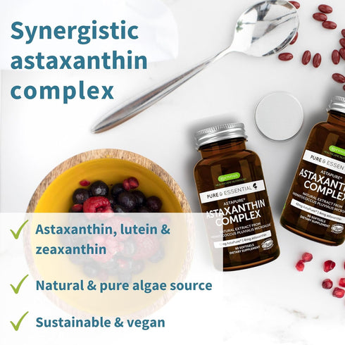 Astaxanthin Complex, Natural Algae Antioxidant for Eyes, Skin & Joints, 90 Vegan Astaxanthin Natural Softgels, Non-GMO 42 mg Astapure Providing H....
