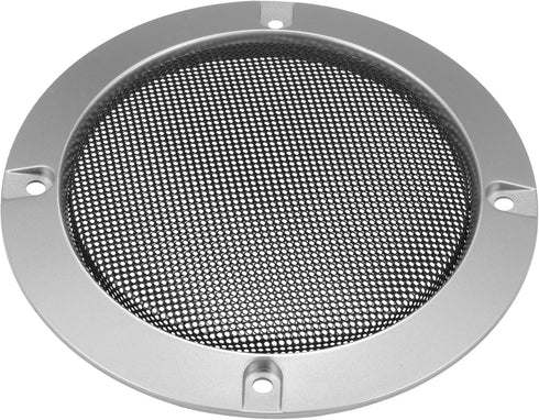 X AUTOHAUX 4" Speaker Grille Cover Mesh Trim Round Subwoofer Grille Horn Protective Guard Silver Tone Car Auto Stereo Accessories...