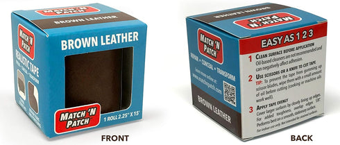 MATCH 'N PATCH Realistic Leather Repair Tape - Durable, Easy-to-Apply, Professional Grade, Versatile Use, Designed in North Carolina for Furniture...