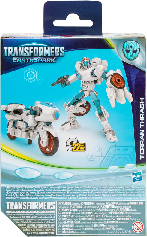 Transformers EarthSpark Deluxe Class Terran Thrash 5-Inch Robot Action Figure, Converts in 22 Steps, Interactive Toys for Boys for Girls Age 6 and...