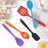 Homikit 5-Piece Kitchen Cooking Utensils Set, Colorful Silicone Slotted Turner Spatula Spoons for Nonstick Cookware, Dishwasher Safe Kitchen Tools...