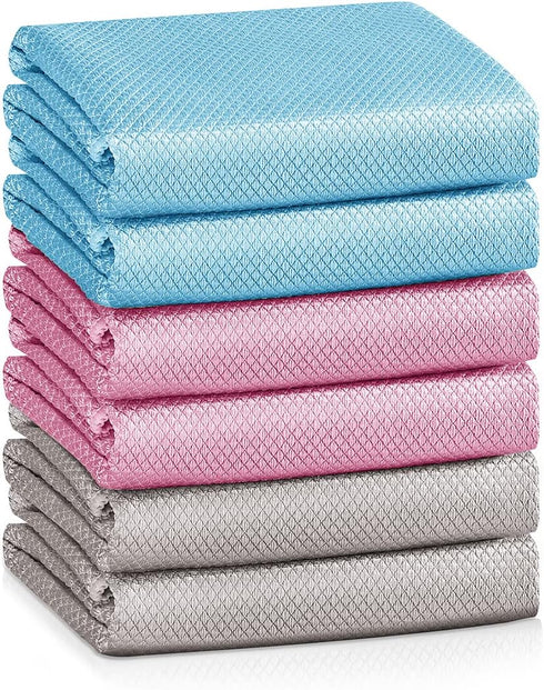 Nano Streak Free Magic Microfiber Cleaning Cloths Easy Clean Nanoscale,Fish Scale Window Mirror Glass Car Stainless Steel Cleaning,Lint Free Dish ...