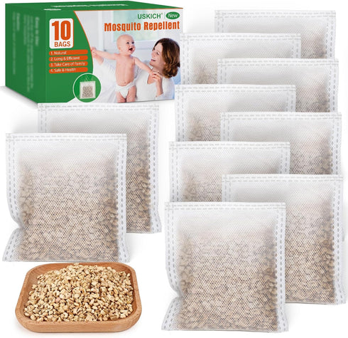 10 Pack Mosquito Repellent Powerful Mosquito Deterrent Outdoor/Indoor Natural Mosquito Repellent for Kids & Pet,Mosquito Control for Room/Yard/Cam...
