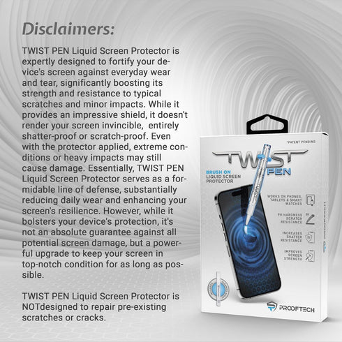 TWIST PEN Liquid Glass Screen Protector for up to 10 Devices - Brush On Scratch and Crack Resistant Nano Protection for All Phones Tablets Smart W...