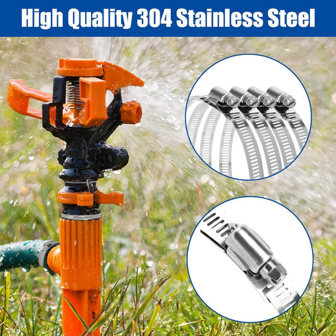 Hose Clamps10FT Metal Strapping+10 Fasteners DIY Cut-To-Fit 304 Stainless Steel Band Clamps Adjustable Large Worm Gear Hose Clamps Assortment Kit ...