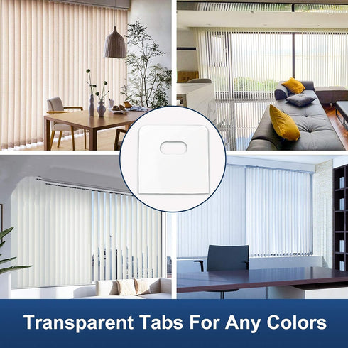 (30 Set/ 60 Pieces) Clear Vertical Blind Repair Tabs, Vertical Blind Repair Kit, Vertical Blinds Replacement slats with 2 Alcohol Wipes...