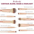 Expressions 10pc Pro Makeup Brush Set w/Sparkling Gemstones in Rose Gold - 10 Quality Soft Bristle Makeup Brushes For Everyday Use - Professional ...