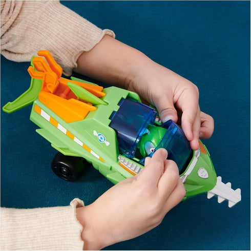 Paw Patrol Aqua Pups Rocky Transforming Sawfish Vehicle with Collectible Action Figure, Kids Toys for Ages 3 and up...