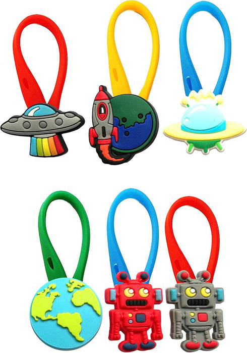 Zipper Pulls Great for Kids Party Favors Small Present Set of 6 Pcs Space Universe Theme...